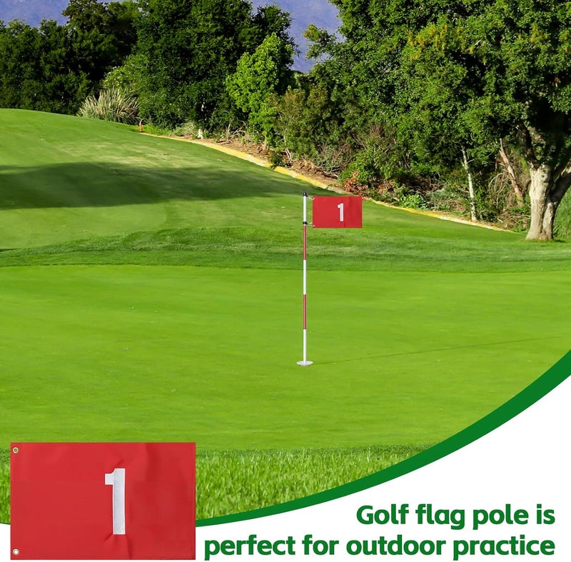 Dittoven Golf Flagstick, 6 Ft Golf Hole Flags for Putting Green, Double Sided Golf Pin Flag for Yard with 5-Section Pole and Ball Retriever, 1 Pack (Number 1) - Image 2
